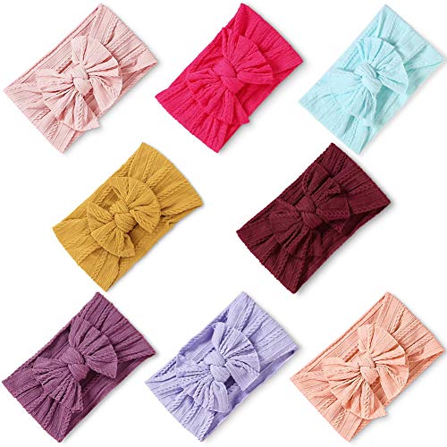 Cosyres - Diadema elástica de nailon con lazo y nudo para bebé recién nacido
