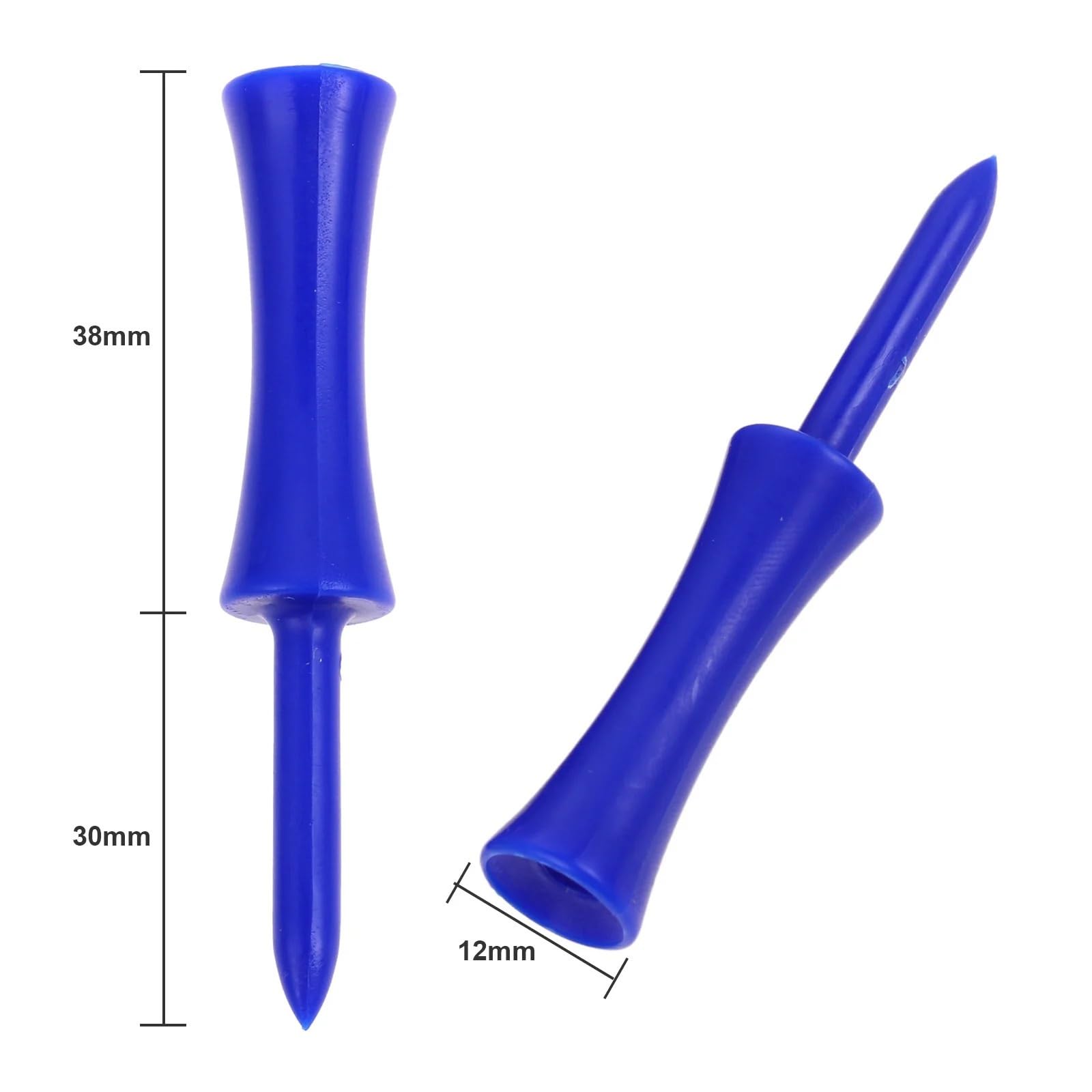 Golf Tee 100 Stück 68 mm Golf-Tees, unzerbrechliche Kunststoff-Cast-Tees, Höhenkontrolle, Sport-Golfschläger-Zubehör for das Training FüR Einen Idealen Abschlag