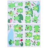 HOMOBABE 漫画風カエル の ウォールステッカー 壁用ステッカー 4シートセット Diy 子供部屋 寝室 保育園 教室装飾