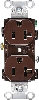 Hubbell Wiring Device-KELLEMS 20A Commercial Environments Receptacle, Brown; Tamper Resistant: No
