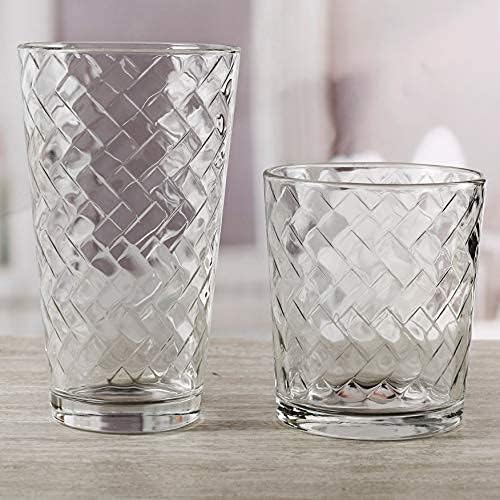 Miniatura 7 de Circleware Chevron - Juego enorme de 12 piezas de vasos altos para beber y vasos de whisky para agua, cerveza, jugo, bebidas de té helado, 6-15.75