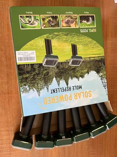 Ahuyentador de topos solar ultrasónico y estacas de vibración impermeables para campañol