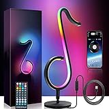 Corner Lamp, KKABOA Smart Table Lamp, RGB Floor Lamp Bluetooth Dimmable 210 Mode APP Control + Remote Control, Music&Record Mode, for Living Room, Bedroom, Party Gift Tiktok LED Wall Lamp