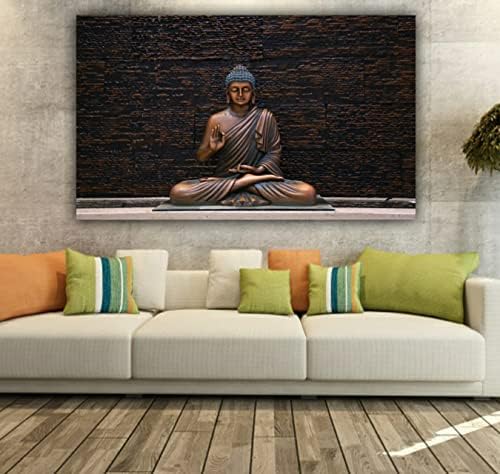 The Seven Colours Beautiful Buddha Painting Abstract Art Canvas Wall ...