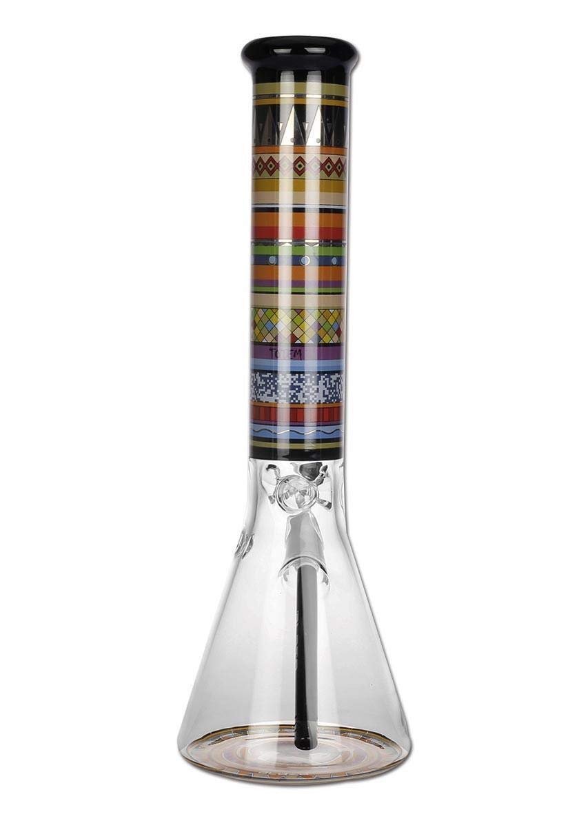 Blaze Glass Wasserpfeife, Erlenmeyer-Kolbenbong, EIS-Bong | 37 cm, NS 19 (18,8mm), NS 14 (14,5mm) | klar | 7 mm dickes, robustes BOROSILIKATGLAS, handgefertigt | Totem | von bong-discount