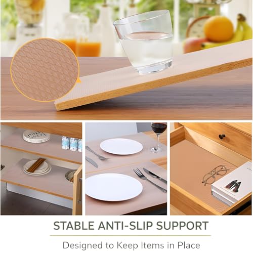 Image of DALUCI Anti Skid Fridge Mats Roll 5 Meters (45 cm x 500 cm) | Drawer Mat for Kitchen Drawers, Shelves & Wardrobe | Food Grade EVA Anti Slip Shelf Liner, Washable, Diamond Pattern, White