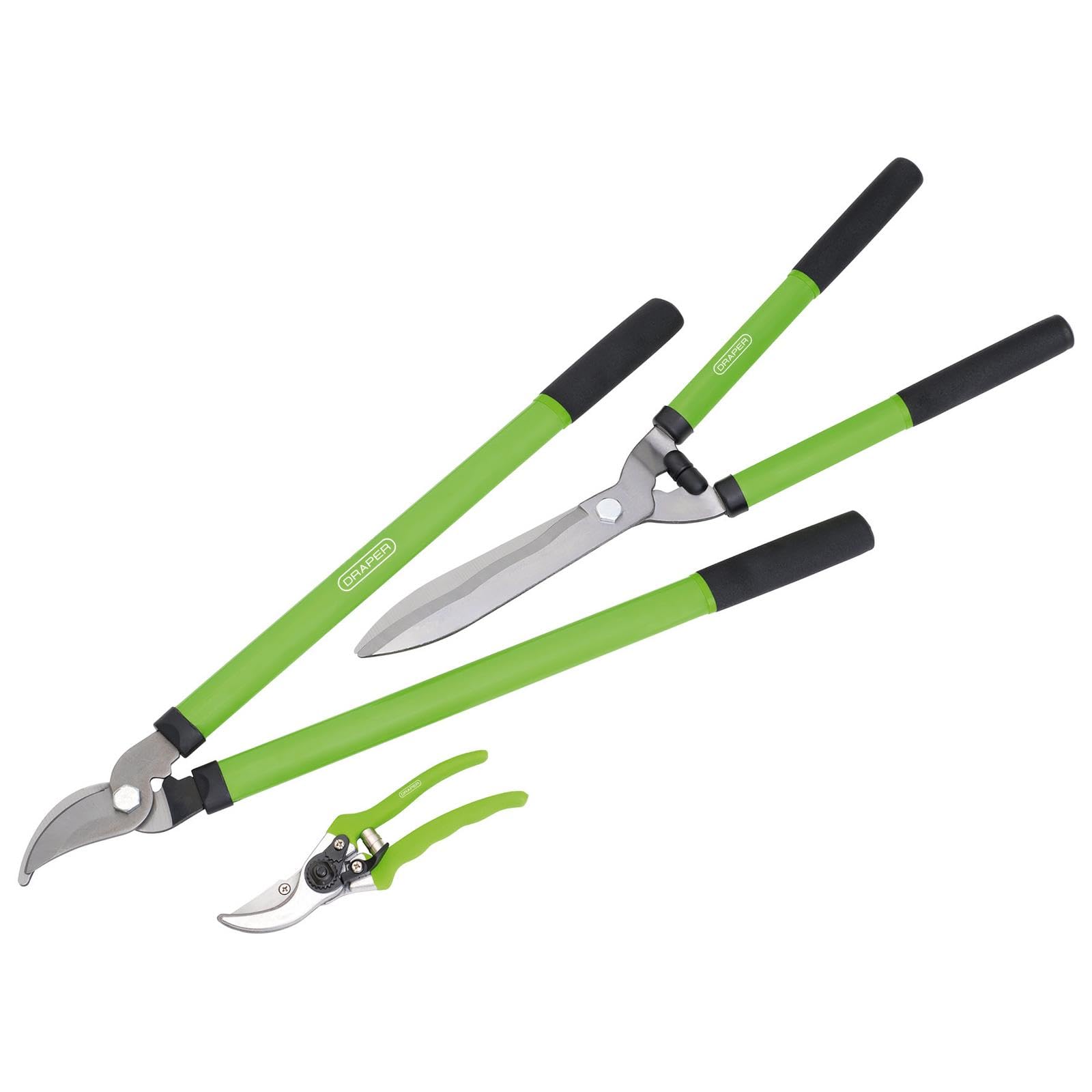 Draper Garden Tools Set - 3 Piece | Lopper, Shears and Secateur | Gardening Hand Tools Set |Cutter Prunner| High Comfort Soft Grip | 28210