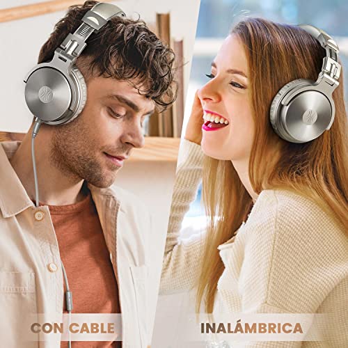 OneOdio Auricurales Bluetooth Inalámbricos 110H, Auriculares HiFi de 50mm Altavoz con Micrófono CVC 8.0, Auriculares con Cable para Móvil PC Portátil, Orejeras Proteicas 90° Ajustable para DJ - imagen 3