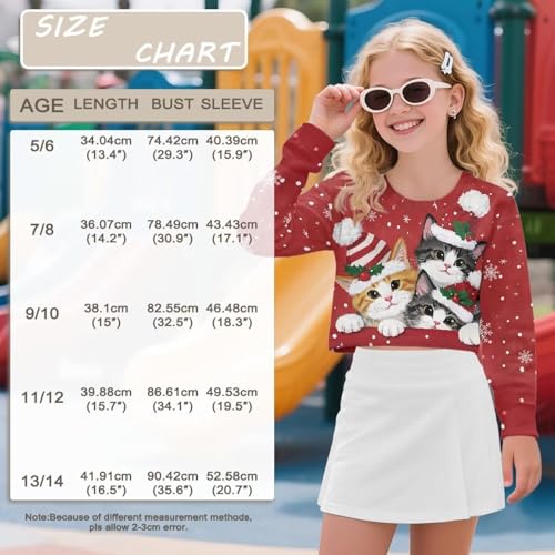 Long Sleeve Shirts for Girls Crewneck Graphic Girls Cropped Sweatshirts Breathabl for Sports 7
