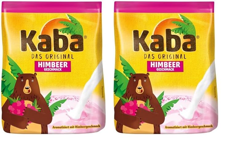Kaba Himbeer 400g Beutel Trinkpulver, das Original Himbeermilch-Pulver zum Anrühren in kalter und warmer Milch (Packung mit 2)