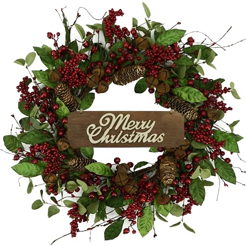 WreathDream 20 inch Artificial Christmas Wreath for Front Door Winter