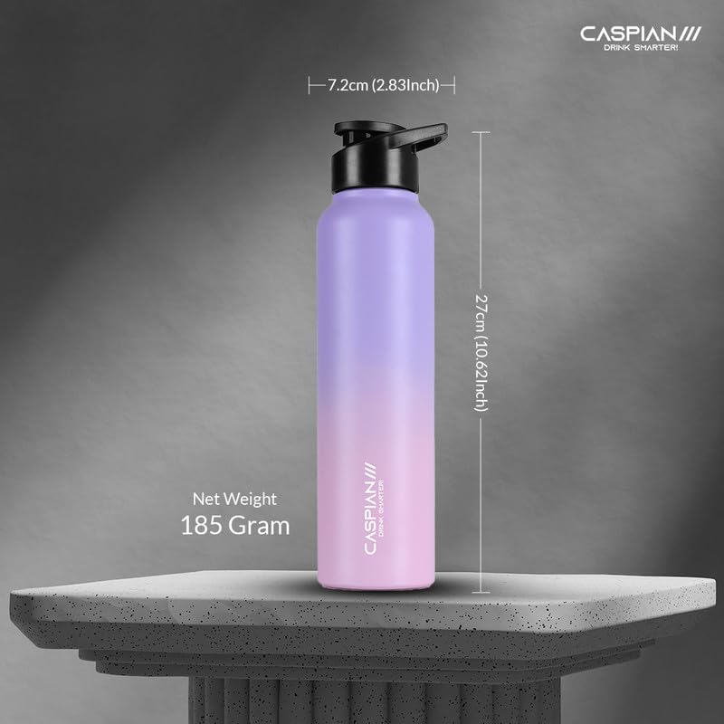 Image of CASPIAN / / / Hike Stainless Steel Customize Sipper Water Bottle Leak Proof Thunder for Fridge Home Office Travel School Kids Boys Girls Adults Sports Gym Yoga (P Blue 1 Litre, Set of 1)