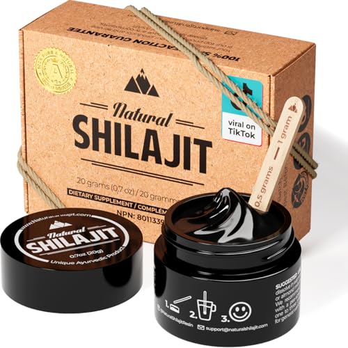 NATURAL SHILAJIT Resin - Shilajit for Men & Women with Fulvic Acid & Trace Minerals, Plant Based Nutrients for Energy, Immune Support & Vitality Resin