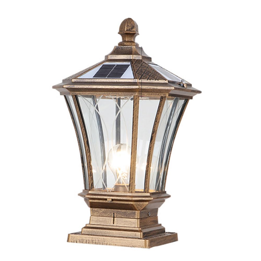 Zewnętrzne oświetlenie słupkowe, wodoodporna aluminiowa obudowa szklana lampa kolumnowa do ogrodzenia ogrodu patio werandy, oświetlenie filarowe w stylu retro