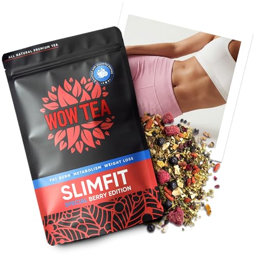 WOW TEA Berry SlimFit Tee zum Abnehmen – Kräutertee für Stoffwechsel & bewusste Ernährung – 21 Tage Tee-Kur mit Beeren & Pflanzenextrakten (1er-Pack, SlimFit)