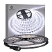 WenTop Waterproof Led Strip Lights SMD 3528 16.4 Ft (5M) 300leds 60leds/m White Flexible Tape Lighting Tape Lights in DC Jack for Boats, Bathroom, Mirror, Ceiling - Not Include Power Supply