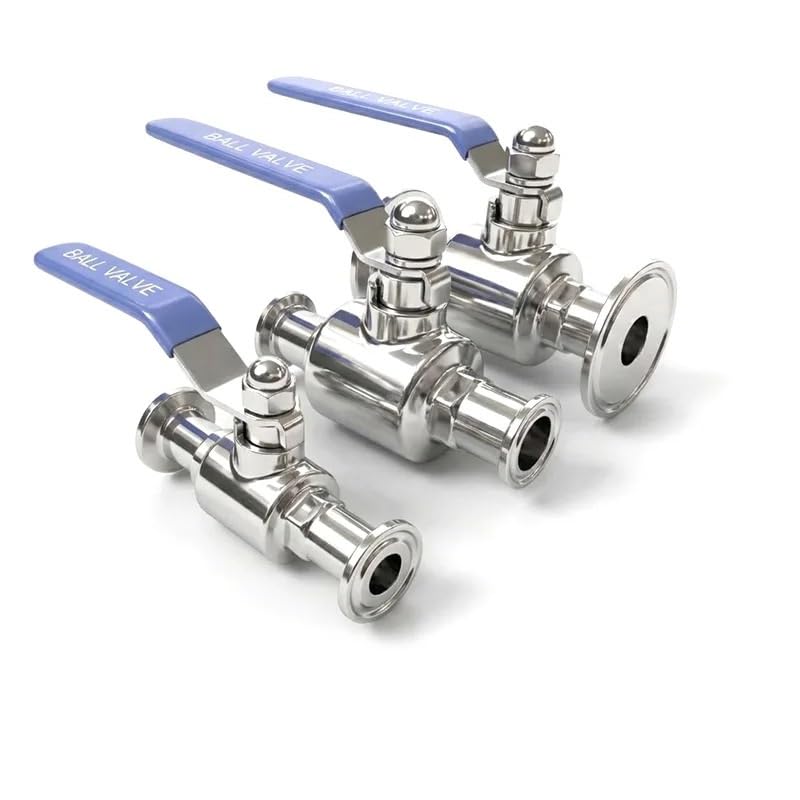 Válvula de bola sanitaria de triple abrazadera 304SS de 1/2" a 2" de puerto completo for alimentos y bebidas(45mm - Ferrule64)