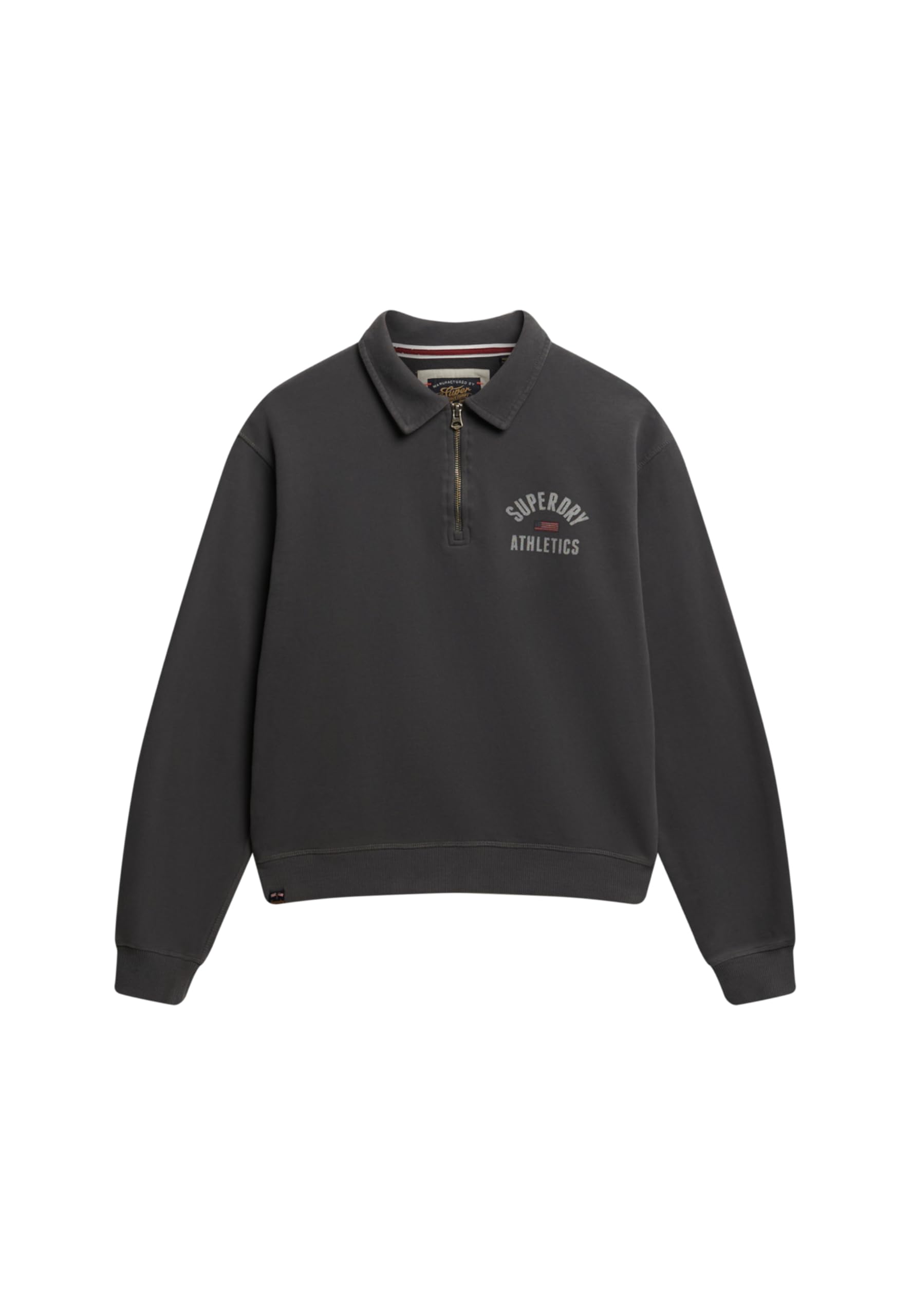 Superdry Athletic Collared sweter damski z zamkiem błyskawicznym antracyt 44