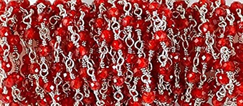 Chaîne rosaire cornaline facettée de 3.5mm et argent pour bijoux luxe