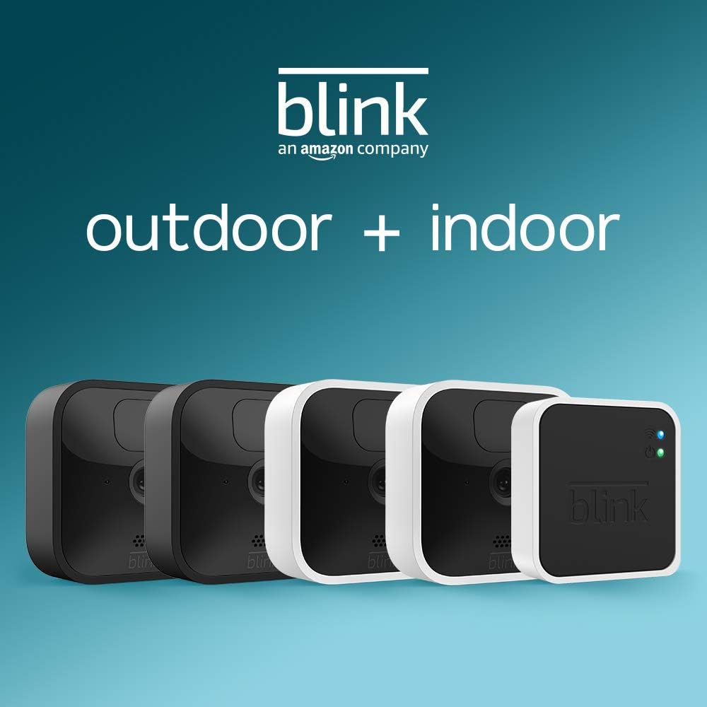 Blink Outdoor and Indoor (3rd Gen) โ wireless, HD security cameras with two-year battery life and motion detection โ 4 camera system