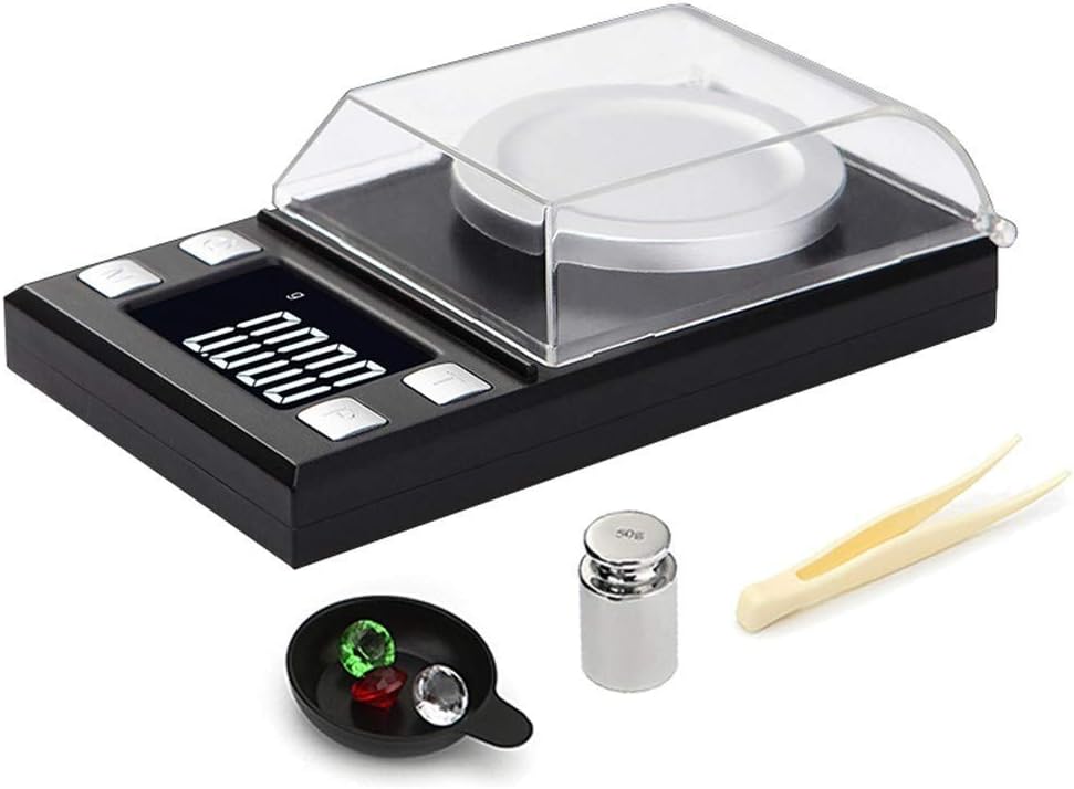 High Precision 0.001g Electronic Jewelry Lab Scales Diamond Gold Germ Medicinal Pocket Digital Milligram Scale Balance,100g 0.001g(100g 0.001g)