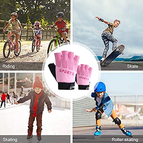 Keleily Childrens Sports Protective Gloves,1Pair Half Finger Bike Gloves Gel Padded,Kids Cycling Gloves,Girls Boys Biking Gloves Kids Fingerless Sport Fitness Gloves Outdoor Sports Gloves - Image 8
