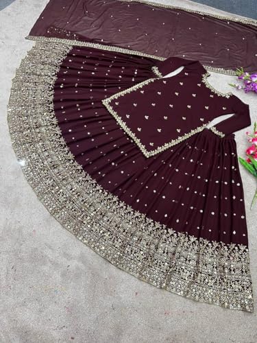 Image of MAHEK Women's Georgette Indian Pakistani Lehenga Choli Dress Ethnic Wear Party wear, Wedding wear Ready to Wear Dress