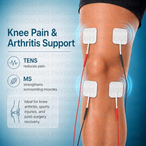 Image of Medgears Mini Tens+MS Transcutaneous Electrical Nerve Stimulation Tens Muscle Stimulator Machine for Physiotherapy electrotherapy combo for all Pain Relief (Self-Adhesive Pad)