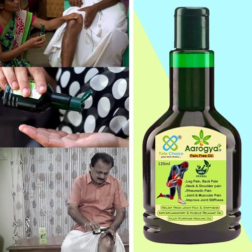 Image of Aarogya Pain Free Oil, 100% Herbal Anti-inflammatory Muscle Relaxant, 100ml with 20% Extra, for Joint, Back, Neck Pain Relief