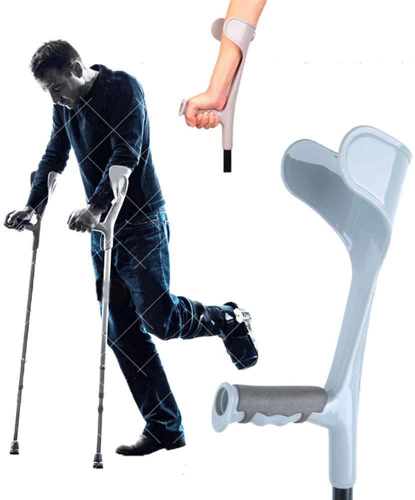 Stampelle per avambraccio regolabile con polsino aperto regolabile in altezza, avambraccio, gomito, ascelle bastone da passeggio assistenza, supporto per camminata in alluminio leggero con comoda