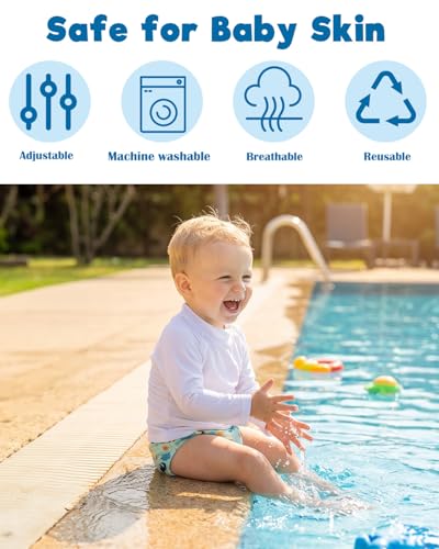 Image of ALVABABY Swim Diapers 3pcs Baby & Toddler Snap One Size Reusable Adjustable Baby Boys' Swim Diapers for Swimming Lessons 3SWY78