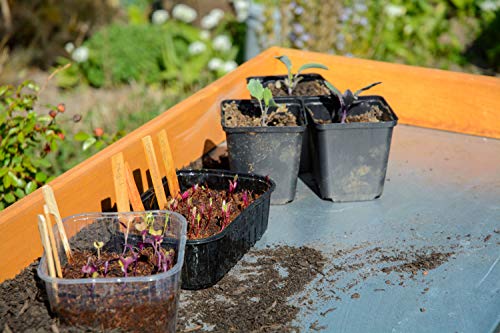 dobar® Klappbarer Pflanztisch | Gärtnertisch Massivholz | Faltbarer Umtopftisch mit Zinkplatte | Blumentisch für Garten/Terrasse/Balkon | 85 x 44 x 89 cm | Braun