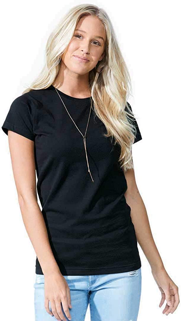 LAT Ladies Junior 100% Cotton Jersey Crew Neck Short Sleeve Tee (3616)