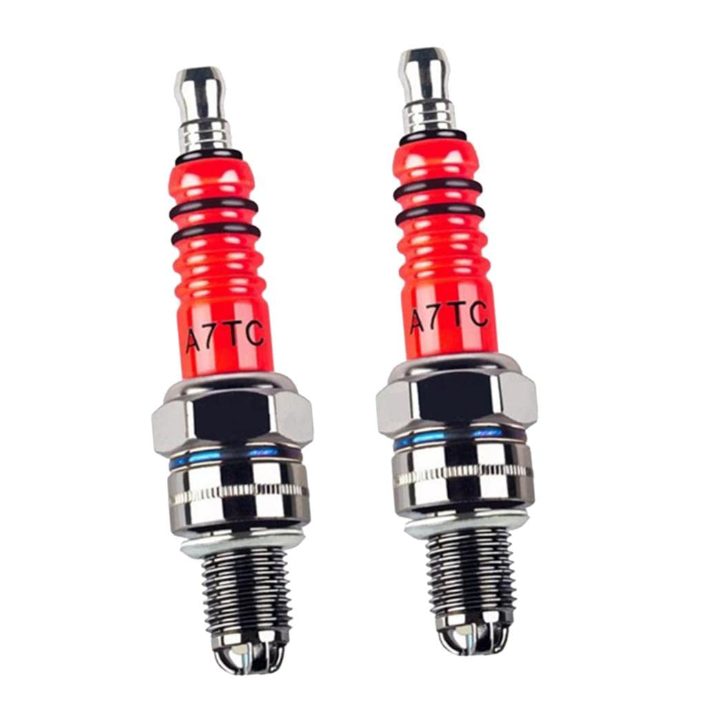 CALANDIS® Pack of 2 Spark Plug A7TC A7TJC 3 Electrode for GY6 50cc-125cc Moped Scooter ATV Quads-image-24