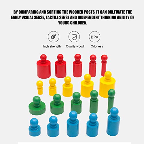 Zerodis Montessori Knobbed Cilindro, Set di Blocco...