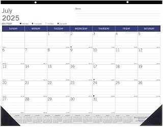 Blueline® DuraGlobe™ Academic Monthly Desk Pad Calendar, 13 Months, July 2025 to July 2026, Bamboo Fiber Paper, 22" x 17" (CA177227-26)