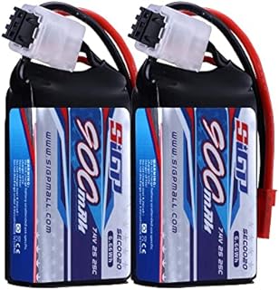SIGP 2S 7.4V Lipo Battery 900mAh 25C Soft Pack with JST Plug for RC Airplane Quadcopter Helicopter Drone Racing Hobby 2 Packs