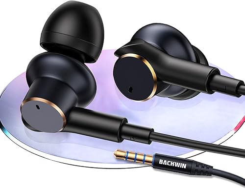 Miniatura 7 de Auriculares con cable con [cuatro altavoces], auriculares estéreo con cancelación de ruido de alta fidelidad con micrófono, auriculares universales