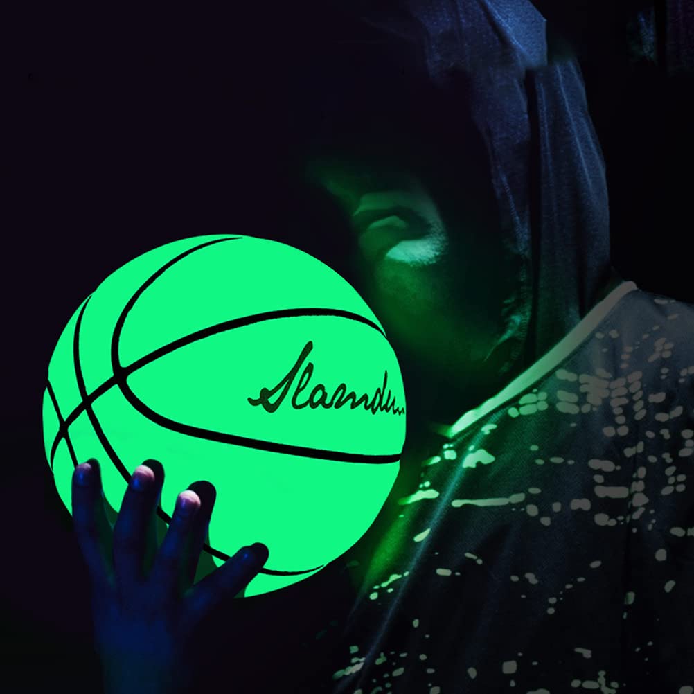Pallacanestro luminoso al buio, taglia 7, pallacanestro riflettente con tasca a rete, pallacanestro olografico, luminoso per ragazzi e lui