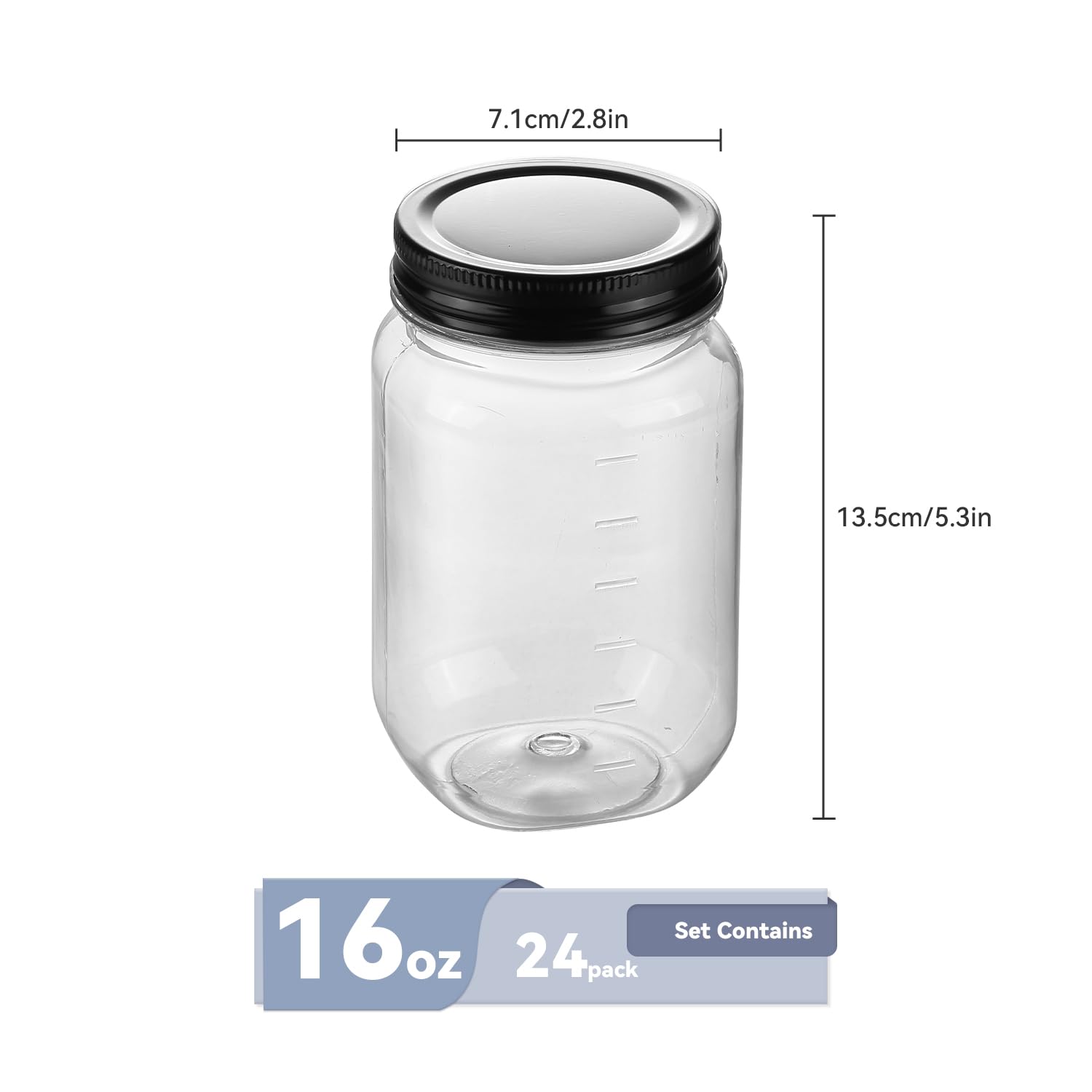 Snapklik.com : Novelinks 16 Oz Plastic Mason Jars