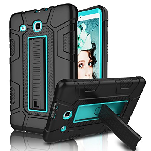 Galaxy Tab E 9.6 Case, Elegant Choise Case with Kickstand Three Layer Heavy Duty Shockproof Defender Rugged Protective Case Cover for Samsung Galaxy Tab E 9.6 inch/SM-T560/T561/T567 (Blue/Black)