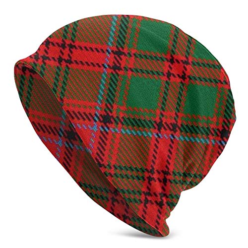 Scots Style Clan Grant Tartan Plaid Casual Fashion Autumn and Winter Knit Hat Soft Warm Ski Hat Unisex Outdoor Hat, One Size Black