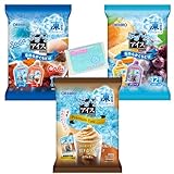 ぷるんとアイス 凍らせるなめらかアイス 3種アソートセット 【(1)みかん＆グレープ (2)ソーダ＆コーラ (3)プレミアムカフェ カフェオレ 】 各種1袋ずつ 合計3袋セット オリ ヒロ ★スラスラ本舗オリジナルポケットティッシュ付き★