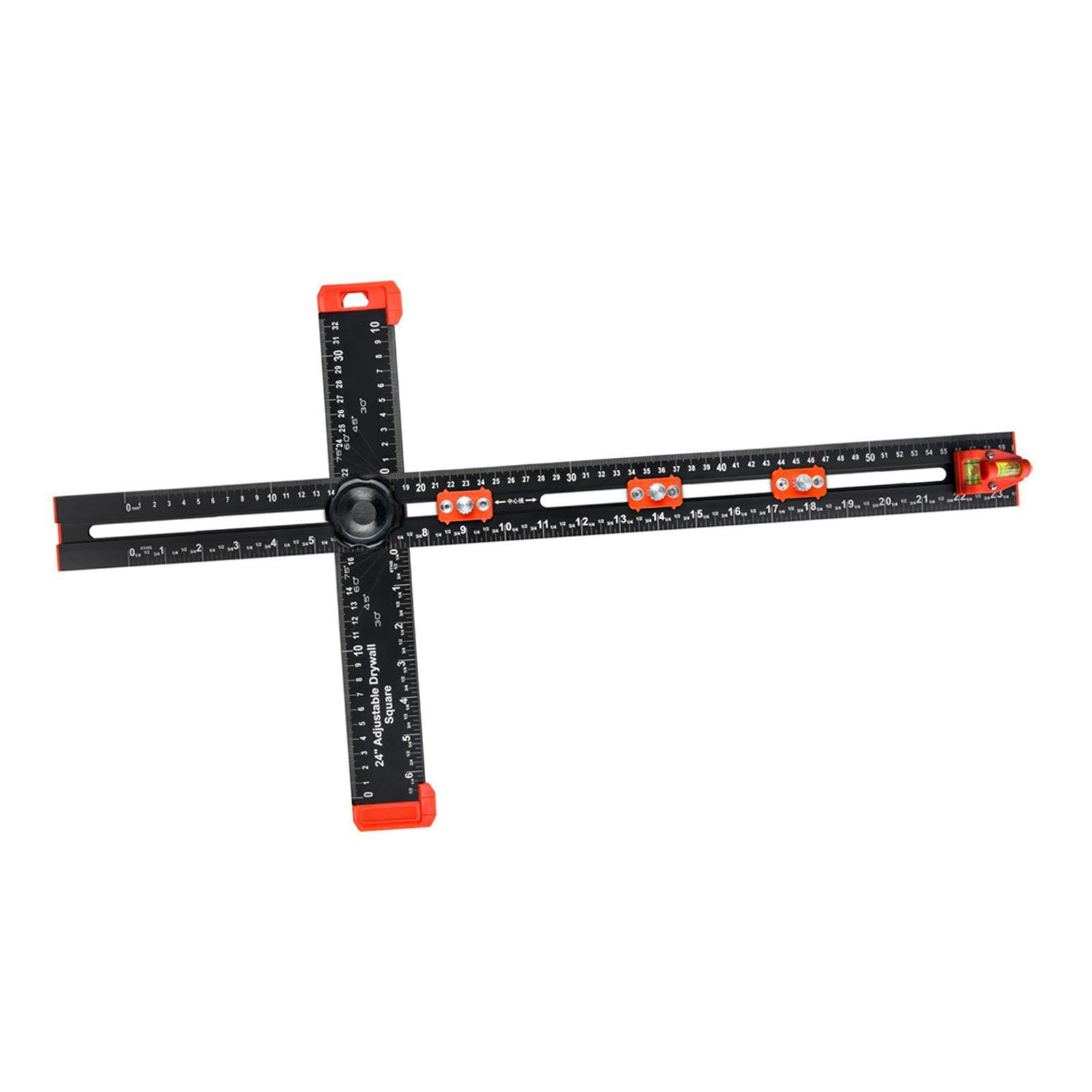 Zanthicia Measuring Ruler Multi Angle Tool Durable Lightweight T Square Ruler Adjustable Drilling Positioning For Every Task Wood Workings T Square Crafting