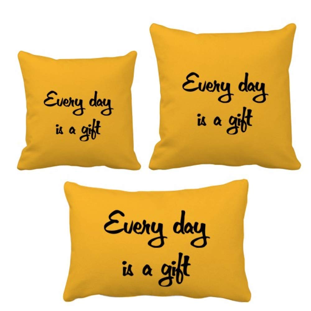 Coussin inspirationnel Every Day is A Gift avec housse amovible DIYthinker