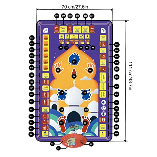 Kids Muslim Prayer Rug, Early Education Electronic Muslim Prayer Mat 7 Languages Smart For Kids Over 3 Years Old 555A-2 #TOP6