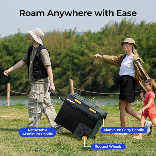 Image of BougeRV 61 Quart Portable Fridge Freezer, 12 Volt Car Refrigerator, -4℉ to 68℉ Dual Zone Compressor Electric Cooler 12 /24V DC, 110~240V AC for Overlanding, Camping, RV(2026 New Model: CRD2 V2.0)