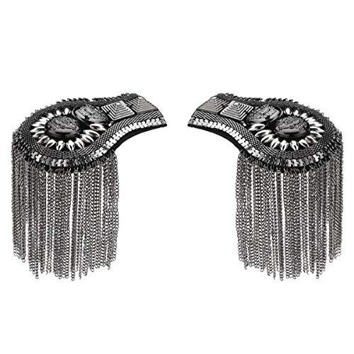 Alvivi 1Par Charreteras Hombro con Flecos para Vestido Chaqueta Tejana Galón Punk...