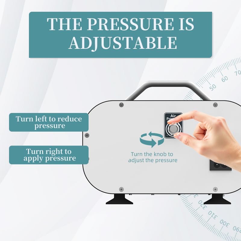 Lab Vacuum Filtration Pump VP-20PRO Negative Pressure Adjustable Diaphragm Oil Free 20L/min W/Rubber Tube for Laboratory