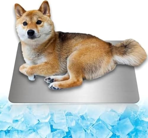 KryZaro犬・猫兼用クールトレー 40×30cm 2枚装 冷却パッド付き アルミプレート冷感 熱中症対策 夏用品 小動物用ひんやりトレー